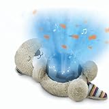 Zazu Kinder Otto The Otter LED Nachtlicht Projektor - Ozean Thema mit beweglichen Fischen, Wellen und beruhigenden Melodien, batteriebetriebener tragbarer Baby Schnuller, 3 Schritte Schlafprogramm, 5 Geräusche, Schrei-S