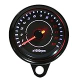 Motorrad Drehzahlmesser 0-13000 U / min LED Hintergrundbeleuchtung Elektronische Drehzahlmesser Manometer für DC 12 V M