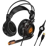 KLIM Puma - Micro Gamer Headset - 7.1 Surround-Sound - Hochqualitativer Klang - PS5 Headset mit Integrierte Vibrationen - Perfekt für PC Gaming, PS4, PS5 - Schwarz [ Neue 2022 Version ]