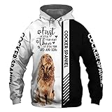 POAYAOLIAN Hoodies Jacken T-Shirt Strickjacke Thin 3D Cocker Spaniel Druck Pullover Männer Frauen Polyester Casual Sweatshirt / A2 / L