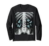 Xray Skelett Blue Butterfly Egirl y2k Harajuku Dark Grunge Lang