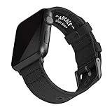 Archer Watch Straps - Canvas-Uhrenarmband für Apple Watch (Schwarz, Space Grau, 38/40mm)