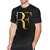 Pimkly Herren Kurzarm Shirt Sportbekleidung, Mens Cool Roger Federer Tees Black