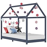 Tidyard Kinderbett Hausbett Spielbett Jugendbett Einzellbet Holzbett, Bettgestell mit Lattenroste, Baumhaus-Stil, 90x200 cm Massivholz Kiefer G