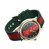 YUACY Smartwatch, Fitness-Tracker, Smartwatch, Herzfrequenz-Monitor, Schrittzähler, Kalorienzähler, Schlaf-Monitor, Farbbildschirm, wasserdicht, goldfarbener Rahmen, roter und grüner Gü