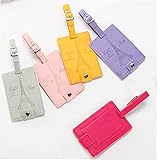 Ruluti 1pc Reise-zubehör Pu-Leder-gepäckanhänger Frauen Tragbare Etikett Koffer Id-adresse Halter Gepäck Boarding Zufällige Farb