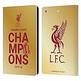 Head Case Designs Offizielle Zugelassen Liverpool Football Club Gold Typografie 2020 Meister Leder Brieftaschen Handyhülle Hülle Huelle kompatibel mit Apple iPad Mini 1 / Mini 2 / Mini 3