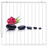 Komplettset mit Schiene - Lamellen-Vorhang nach Maß - Motiv 1011 Orchidee - Bis 500 cm Stoffbreite - Blickdichter Digitaldruck - Wand- o. Deckenmontage Breite 351-400 Höhe 50-100