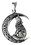 Kiss of Leather Anhänger Wolf im Mond aus 925 Sterling Silber Nr. 355