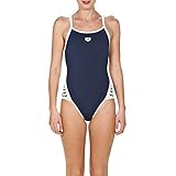 Arena Damen Sport Badeanzug Team Stripe, Blau (Navy-White), 38