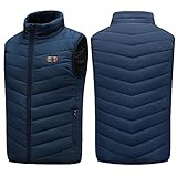 Beheizbare Weste, Herren Damen Beheizte Weste Winterjacke USB Elektrische Heizweste Warme Leicht Daunenjacke Waschbar Fleecejacke mit 3 Einstellbar Temperatur für Outdoor Radfahren Camping W