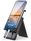 Lamicall Handy Ständer, Handy Halterung Verstellbare - Handyhalterung, Halter für iPhone 13 Pro, 12 Pro Max Mini, 11 Pro, Xs Max, XR, X, 8, 7, 6 Plus, SE, Samsung S10 S9, Huawei, Smartphone - Schw