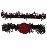 P Prettyia 2pcs Braut Strumpfband Garter Beinschmuck Hochzeitskleid Zubehör, aus Spitze und S