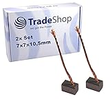 2x Trade-Shop Motorkohlen Kohlebürsten 7 x 7 x 10,5mm 12-24 Volt für verschiedene KFZ-Motoren Rolltor Garagentor Antriebe Lichtmaschine Verdeck