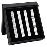 Coolty 4 Stück Krawattenklammer/ Krawattennadel Tie Clips Set mit Geschenkbox Ideales Valentinstag Weihnachten Geschenk für H