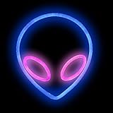 Alien-Neonschilder, LED, Neonschilder für die Wand, cooles Alien-geformtes Neon-Wandschild, Dekoration zum Aufhängen, weiches Nachtlicht, für Zuhause, Bar, Wandkunst, Dekoration, Party (blau + rosa)