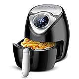 Air Fryer 2.6L 1300W Mit Neon Blaue Led Digital - Bildschirm , Einstellbare Temperaturregelung , Elektro - Ofen Oilless Herd , Pause-Punkt - Speicher , Nonstick Basket Nü