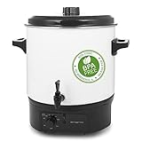 EMERIO Einkochautomat 27 Liter Volumen 1800 Watt Temperatur von 50-100°C BPA frei Zapfhahn Heißgetränkeautomat Glühweintopf Einkochtopf für z.B. Nahrung in Gläsern Zapfautomat für T