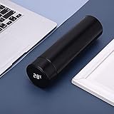 Isolierflaschen Thermoskanne Led Temperatur Wasserbecher Gerade Thermoskanne 304 Smart Edelstahl Tragbar Und Sturzsicher Digitalanzeige Wasserflasche Schw