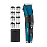 BaByliss Japanese Steel Digital Haarschneider E990E mit 45 Längeneinstellungen durch Drehrad und 8 Kammaufsätzen, kabellos, 160 Minuten L