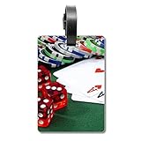 Chip Poker Würfel Gambling Foto Koffer Tasche Anhänger Gepäckkarte Hängende Scutcheon Lab