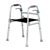 QTFBYT Klappbarer Gehwagen für ältere Menschen, Leichter Gehrahmen aus Aluminiumlegierung für das tägliche Leben mit Sitz und Klappgriff Transportstuhl Happy L
