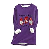 Blingko Norweger Pullover Damen mit Xmas Muster Aufdruck Pulli Christmas Sweater Top Weihnachtsmotiv Winterpulli Oversized Winterpullover Festival Outfit Damen Weihnachtsp