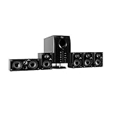 auna Areal 525 5.1 Soundsystem, Heimkinosystem, 5.1 Heimkinosystem, RMS, Subwoofer, 4 oder 5 Satellit, AUX-Eingang, Heimkino mit 125 Watt, schw