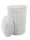 dvier Wäschekorb Weide weiß D.39 H.54cm 08WRd-b