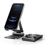 NULAXY Verstellbare Handy Ständer, Foldable Tablet Stand : Tisch Handy Halterung für Phone Xs Max, Xs, XR, X, 8, 7, 6 Plus, Pad Air 2 3 4, Mini 2 3 4 und 4-8 Zoll Device (Schwarz)