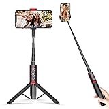 ATUMTEK Bluetooth Selfie Stick, Mini Selfie-Stick 3 in 1 Erweiterbar Handy Stative aus Aluminium mit Kabelloser Fernbedienung um 360° Drehbar für iPhone, Samsung, Huawei, Sony und Andere Smartp