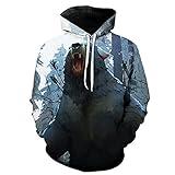XDJSD Herren-Pullover, Herren-Kapuzenpullover, Sweatshirts, Lange Ärmel, Wilde Tier-Print-Pullover, Freizeit-Pullover, Freizeit-Jacken für H