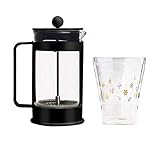 YINGTAO22-SHOP Kaffeekannen Kaffee-Topf-Glas-Kaffee-Tee-Sieb-Filter-Presse Hand Presse Haushaltskaffeekanne kaffeekanne Thermo (Color : Black)