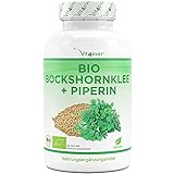 Bio Bockshornklee Aktiviert - 240 Kapseln - Hochdosiert mit 2800 mg (700 mg je Kapsel) + schwarzer Pfeffer - Bio-Zertifiziert & Laborgeprüft - Veg