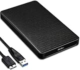 COOLEAD Festplattengehäuse, 6,3 cm (2,5 Zoll) USB 3.0 auf SATA SSD HDD 9,5 7 mm, externes Festplattengehäuse, werkzeugfrei, tragbares Festplattenlesergehäuse für 2,5 Zoll SATA HDD SSD Festp