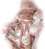 XRDSHY Reborn-Baby Puppe Puppen Lebensecht Vollsilikon Baby Silikon Ganzkörper Die Sehr Echt Aussehen Korper Mit Magnetischem Schnuller,G