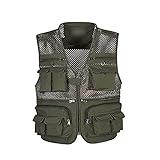WAEKQIANG Herren Weste Mantel Weste Tool Many Pocket Mesh Work äRmellose Jacke H