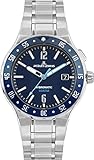 Jacques Lemans Herren-Uhr Hybromatic mit Stahlband Blau 1-2109H