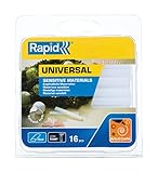 Rapid Niedertemperatur Klebesticks Transparent Universal, 16 Ovale Klebesticks 94mm Länge, zum Basteln und Dekorieren, für Niedertemperatur Klebep