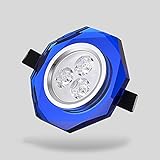 JIEZ Downlights für Deckenstrahler IP44, LED Deckeneinbauleuchte Modern 3W 220V 3000K Strahler für Badezimmer Wohnzimmer Schlafzimmer Küche [Energieklasse A++] (Blau)