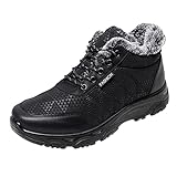 Winterstiefel Herren Stiefeletten Plus Samt Schneestiefel Flache Snow Boots Plüsch Thermostiefel Winter Warme Gefüttert Kurze Stiefel Rutschfest W