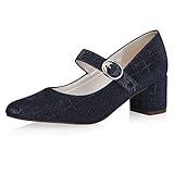 Rainbow Club Brautschuhe - Annemarie - Damen, Pumps, Navy Metallic - Gr. 37 (UK 4)