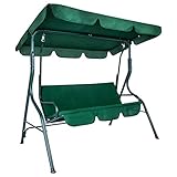 Mrisata Schaukelstuhl für den Außenbereich, mit abnehmbarem Kissen und wetterfestem pulverbeschichtetem Stahlgestell, geeignet für Terrasse, Garten, Hinterhof (grün, 170 x 110 x 155 cm)