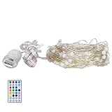 Tuzoo Lichterkette, dekorative Lichterkette, 32‑Tasten-Fernbedienung, Weihnachtsbaumbeleuchtung， 16 Lichtfarben, Wohnkultur, für Mädchenzimmer umgeb