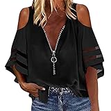 tunika lang große größen Tshirt Damen Oberteile mit Schmetterlings Print Rundhals Kurzarm Bluse Lässige Tees Pullover Frühlings Herbst Basic Shirt All Match Tunika Tops Geschenk für Teenager Mädchen L