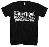 Liverpool Skyline Männer und Herren T-Shirt | Stadt Sport Fussball Trikot Ultras | M1 (4XL, Schwarz)
