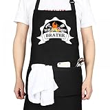 Hogdseirrs Grillschürze für Männer - ICH BIN DEIN BRATER! Kochschürze, Küchenschürze Schwarz, Schürze für Papa Opa Vatertag Geburtstag Grillparty W