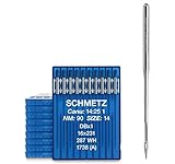 SCHMETZ 100 Industrienähmaschinennadeln System 1738 (A) / DBx1 / 287 WH / 16x231 in Nadeldicke 90/14 | Nadeln mit 1,63mm Rundkolben für I