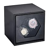 YANSJD Automatische Uhrenbeweger Box Uhrenbeweger 2+0 Doppelkopf Metallgehäuse Automatische Uhrenbeweger Mechanische Uhrenaufzugsbox Motor Shaker UhrenaufbewahrungDrehvitrine eleg