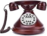 Altmodisches Telefon Home Hotel Büro Dekoration Massivholz Antike Retro Corded Fixed Digital Telefon mit hängendem Headset für Home Office Hotel Decor Touch T